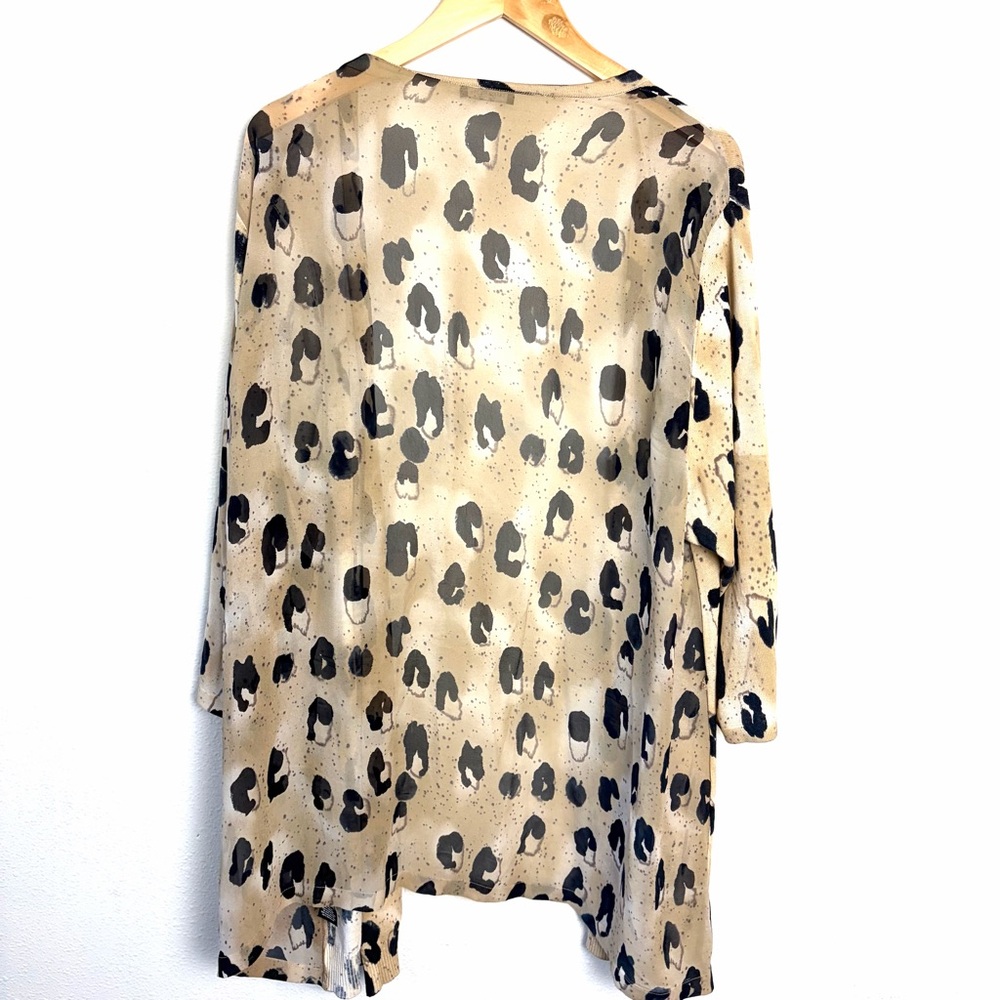 Lafayette 148 New York Animal Print Cardigan silk back knit mixed fabric 1X - Picture 6 of 7